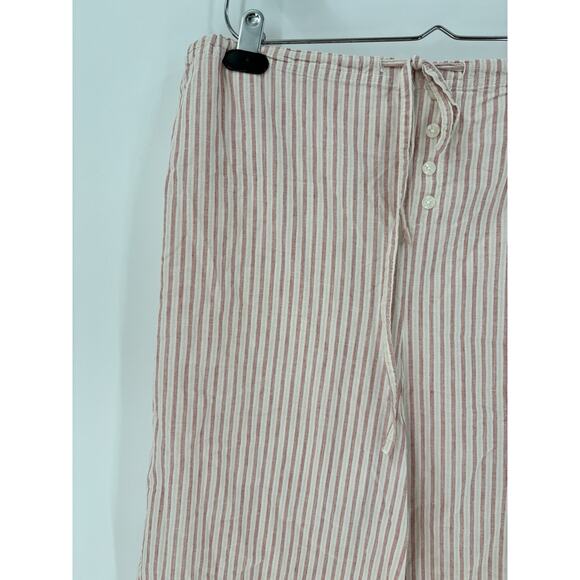 Xhilaration Pants Womens Large Red White Vertical Striped 100% Cotton Capris - Picture 5 of 16